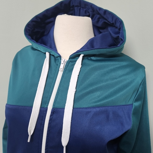 Divided by H&M Zip Up Jacket Hoodie Womens Mens Unisex Blue Green Size Medium - Picture 5 of 10